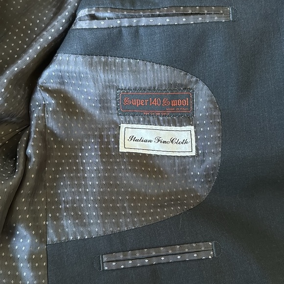 Lucca di Firenze Super 140s wool gray Italian fine cloth suit jacket blazer 42s - Picture 4 of 11